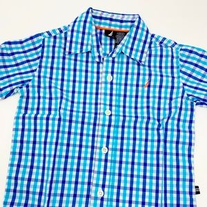 Nautica 2T Plaid Short Sleeve Buttondown Shirt